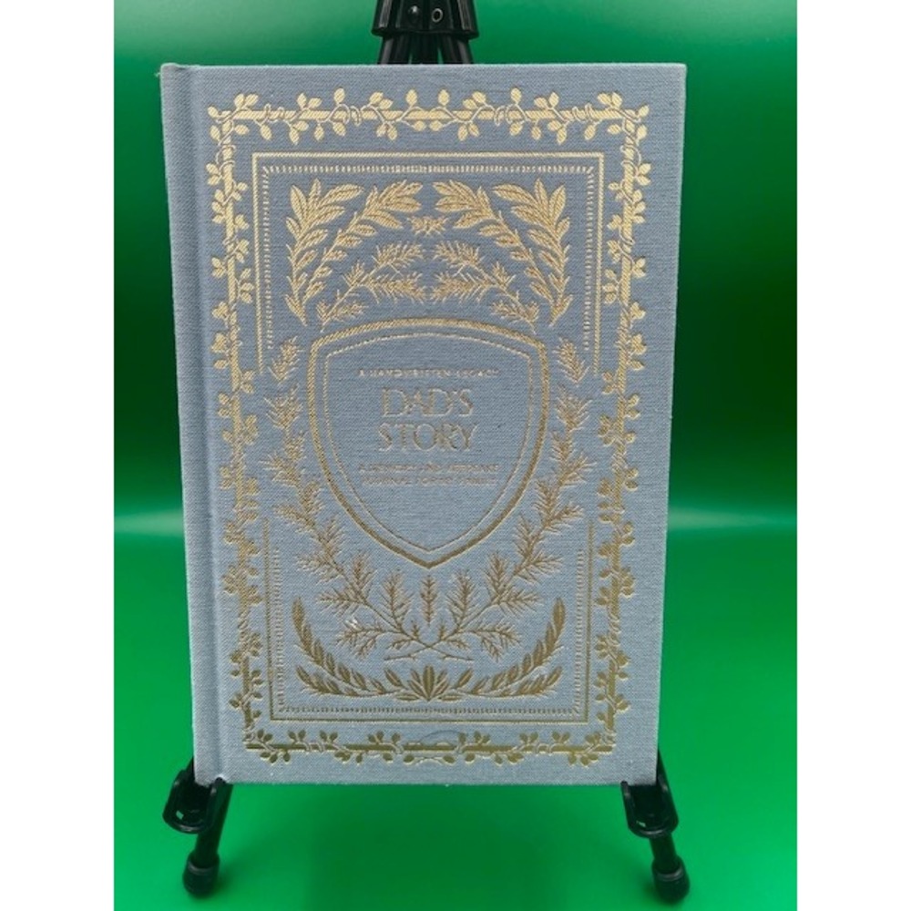 Korie Herold Dad's Story Journal Blue Linen Gold Foil Gilded Edge Memory Book